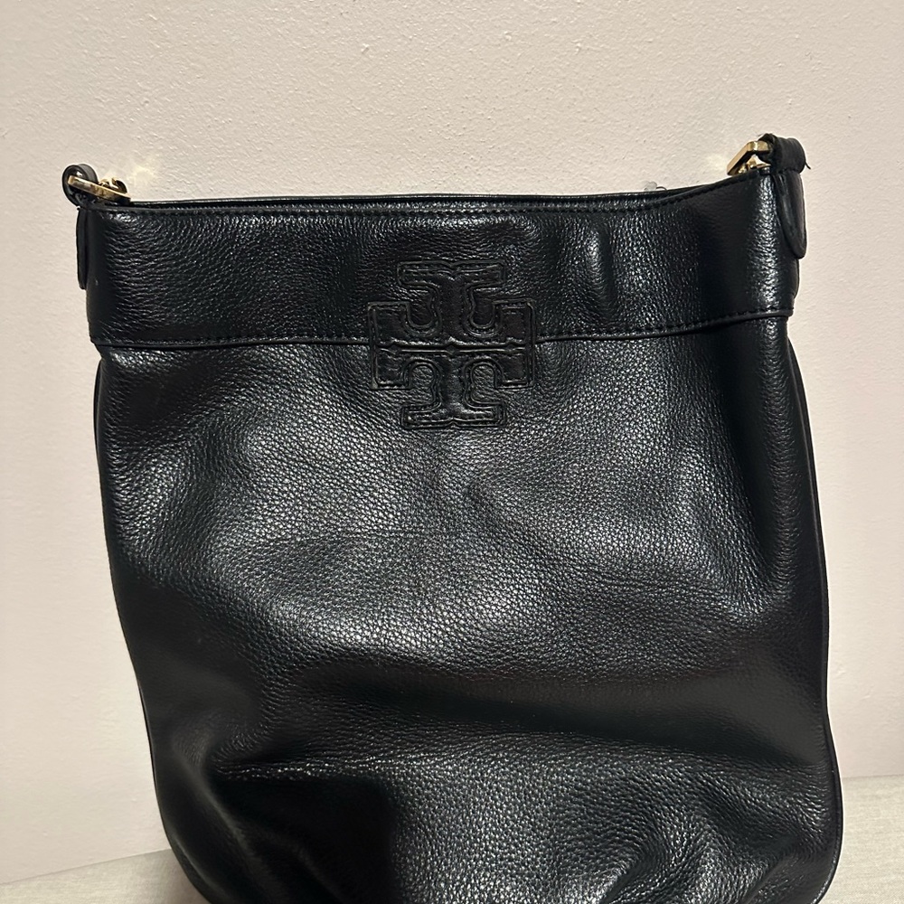 Tory Burch black leather crossbody bag used